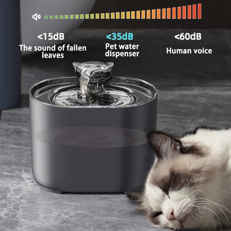 Fontaine à eau automatique PetZen pour chat, avec filtres et pompe à eau électrique USB ultra silencieuse
