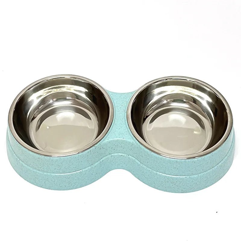 Ensemble repas 2 en 1 pour chien et chat : gamelles doubles en acier inoxydable - PetZen