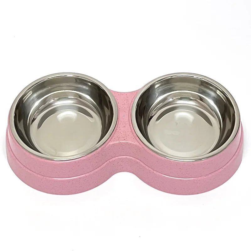 Ensemble repas 2 en 1 pour chien et chat : gamelles doubles en acier inoxydable - PetZen